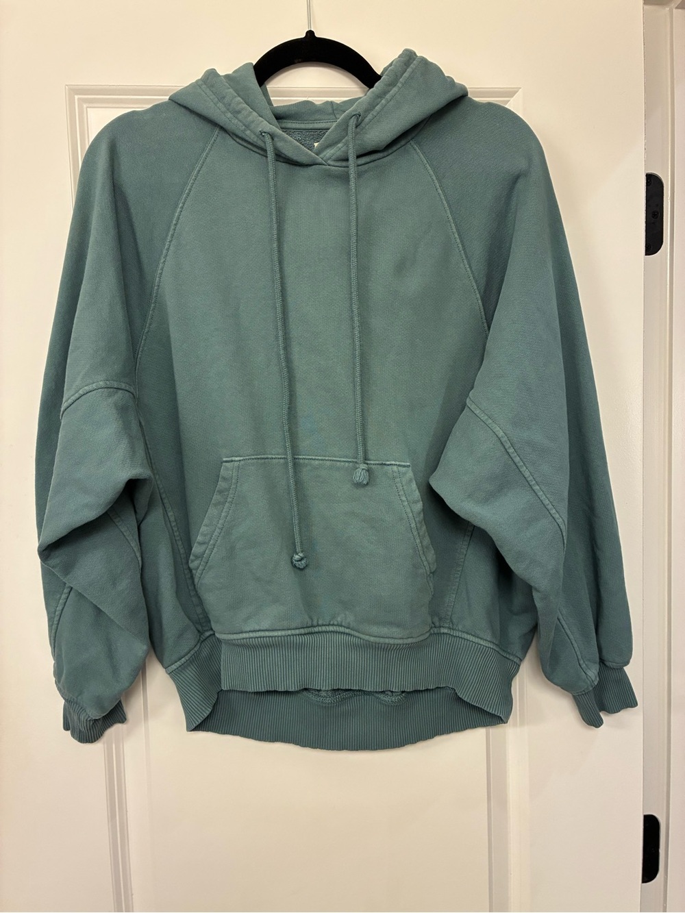 Madewell Washed Teal Pullover Hoodie